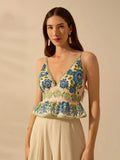 Top Cropped Boho Escote
