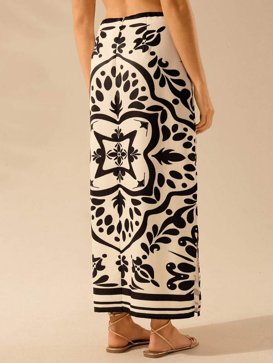 Falda A-line floral