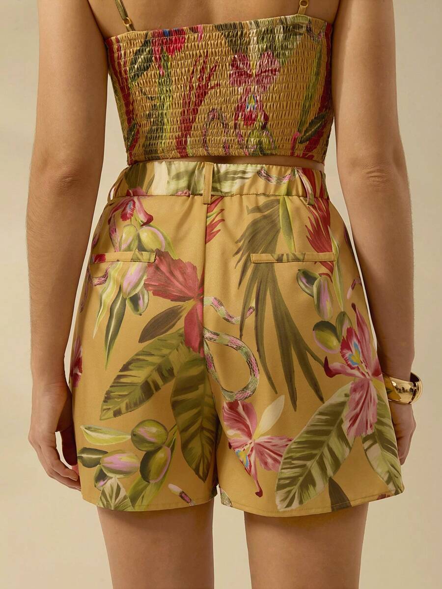 Short Boho Tropical Amarillo