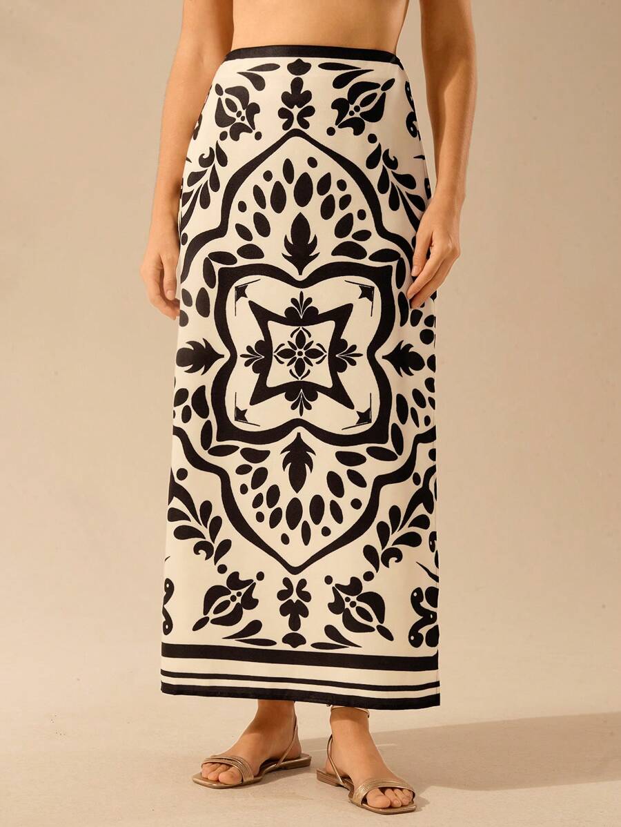 Falda A-line floral