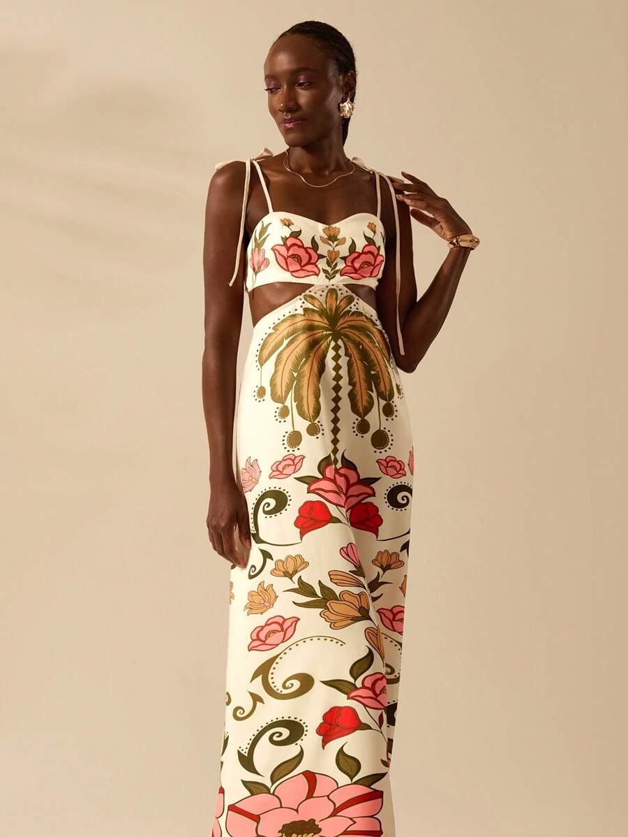 Vestido Palmera Dorada