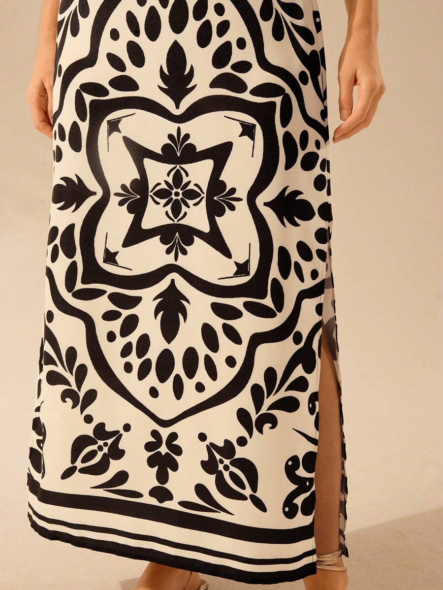Falda A-line floral