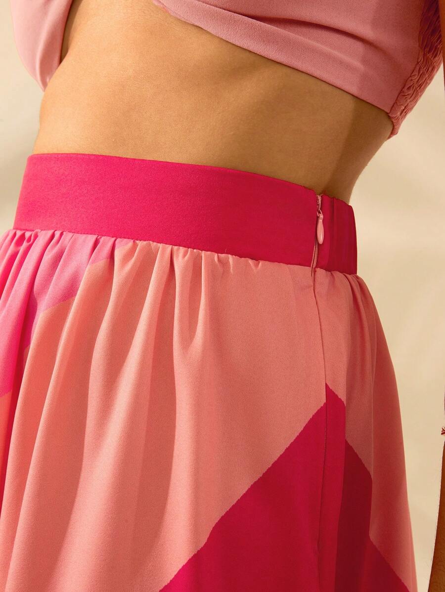 Maxi Falda Rosa Multicolor