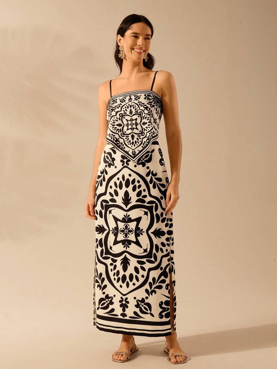 Falda A-line floral