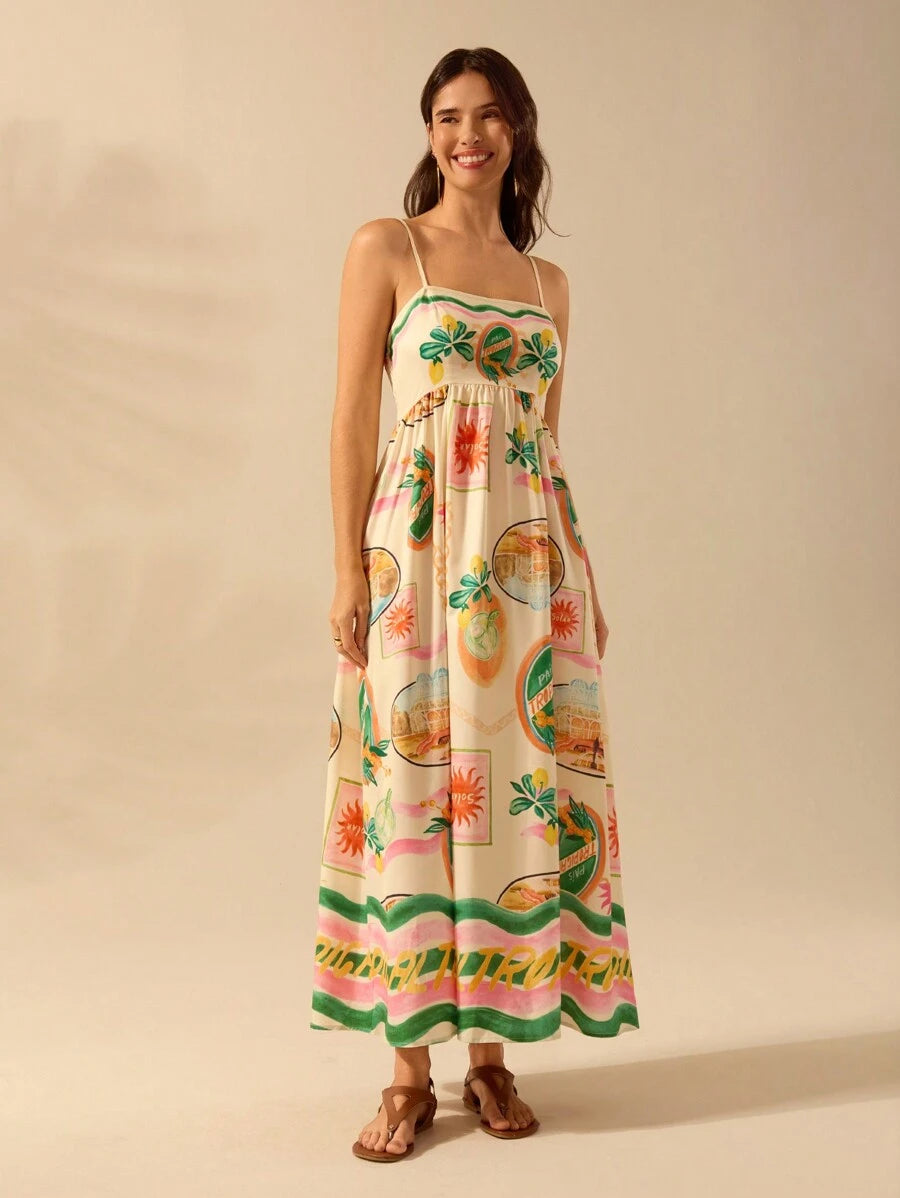 Vestido Largo Citrus Mediterráneo